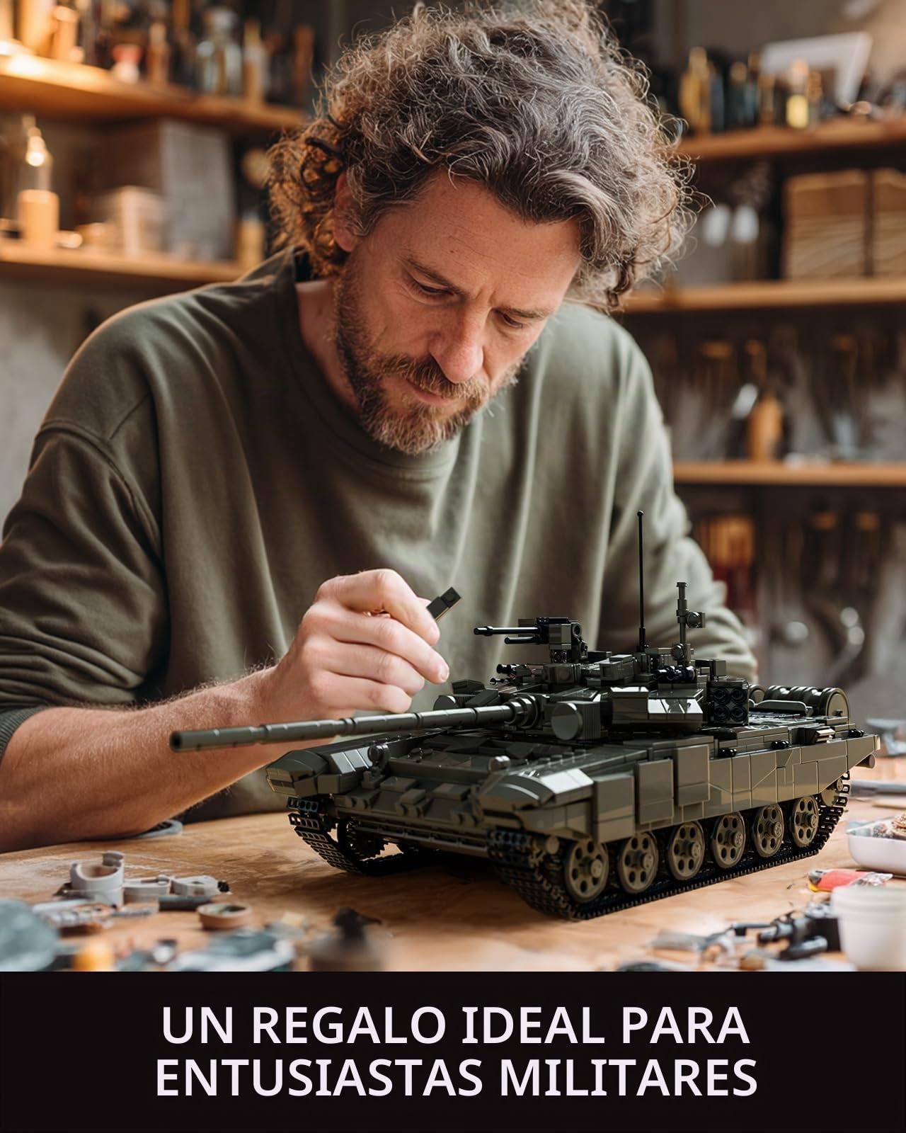 Nifeliz T-90A Kit de Construcción de Tanque, Modelo de Tanque Militares para Adultos, Regalo Coleccionable para Adultos Amantes Militares (2083 Piezas, NF10330)