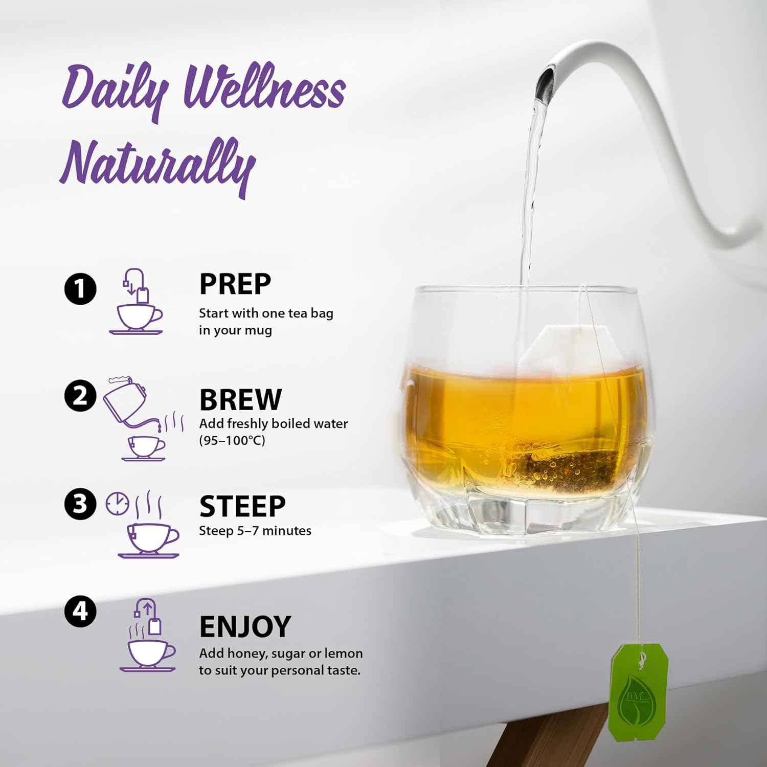 Puvi Care Menopause Tea, Dong Quai Tea for Hot Flash Relief, Herbal Tea bags Hormone BalancePassion Flower Tea Motherwort tea | Non-GMO, Sugar-Free, Gluten Free | Hot flash relief for women | 90 Bags - Image 7