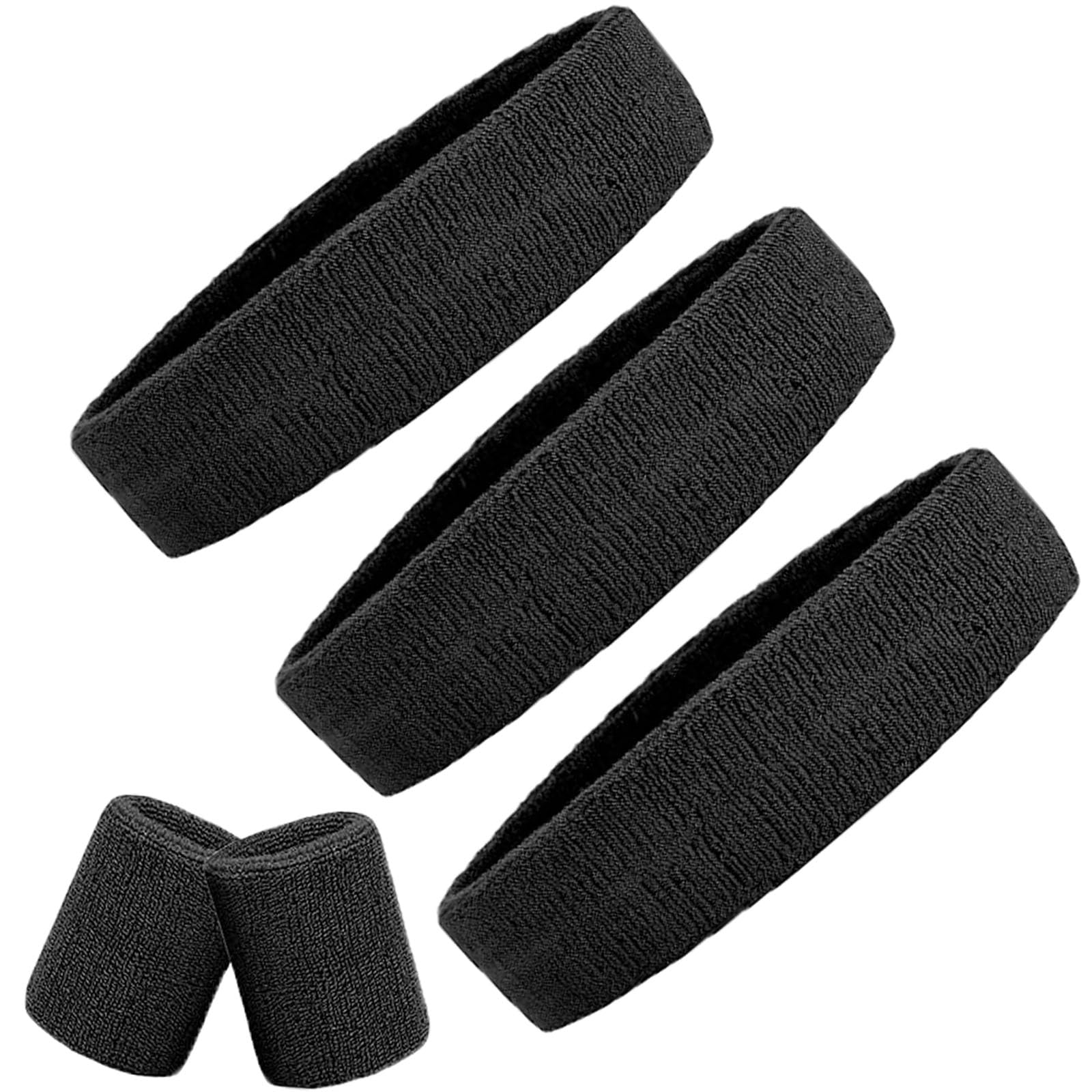 Sweat Bands, 2 Wristbands And 3 Sweat Headband, Elastic Non Slip Sweatbands for Men Valentine's Day Gift