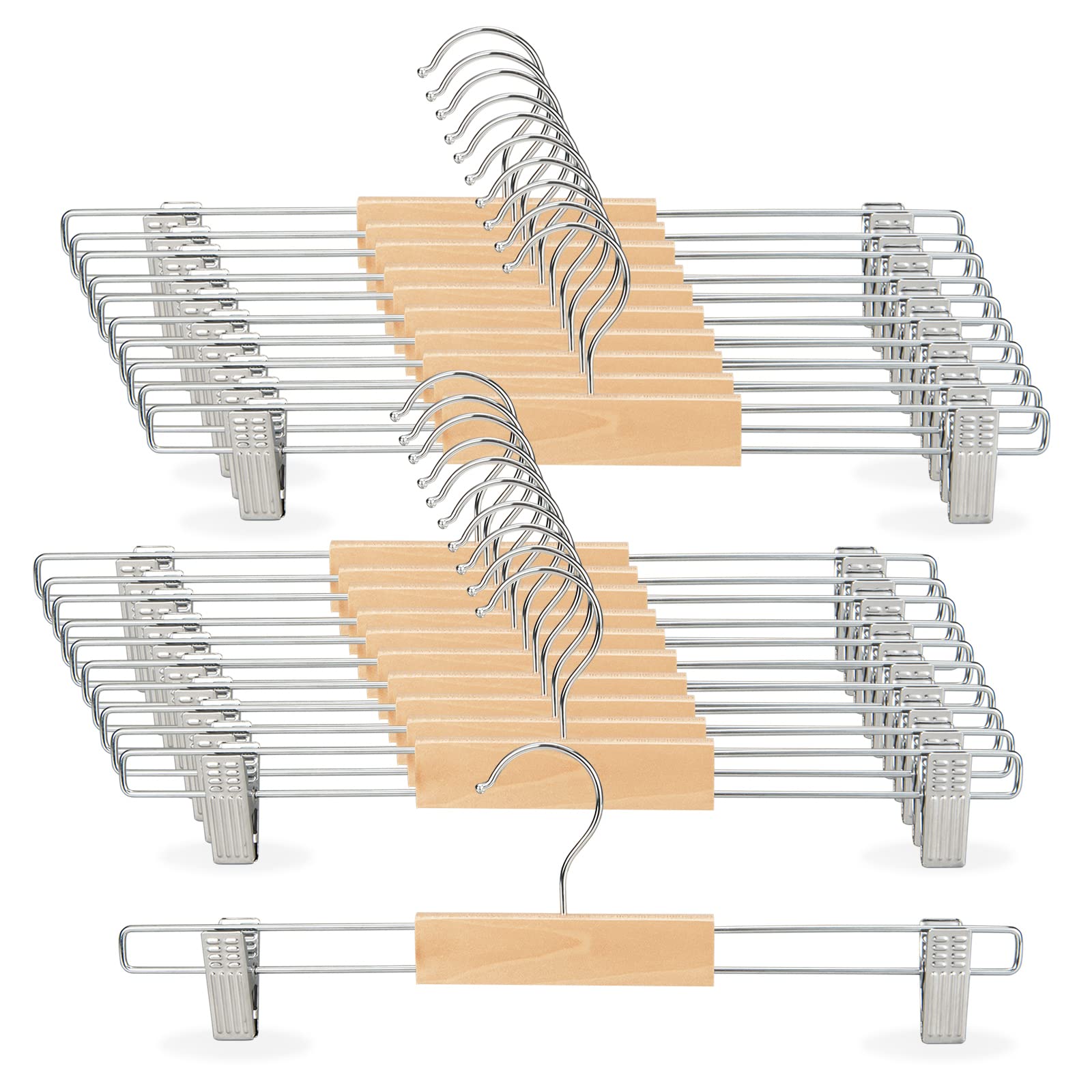 Amazon.co.jp: Edergoo ズボンハンガー 木製 20本 他にないデザイン