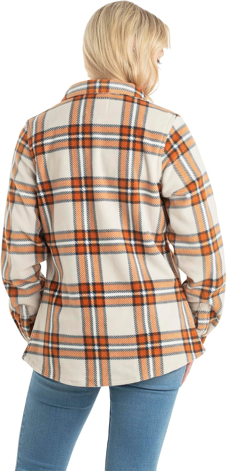 Legendary Whitetails Ladies Trail Guide Fleece Plaid Button Up Shirt - Image 5