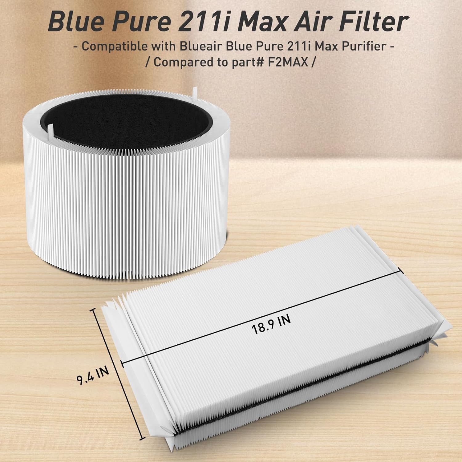 2 Pack 211i Max Replacement Compatible with BLUEAIR Blue Pure 211i Max Air Purifier, Ture H13 Post Filter & Activated Carbon Replacement Filter, Compared part #F2MAX - Image 3