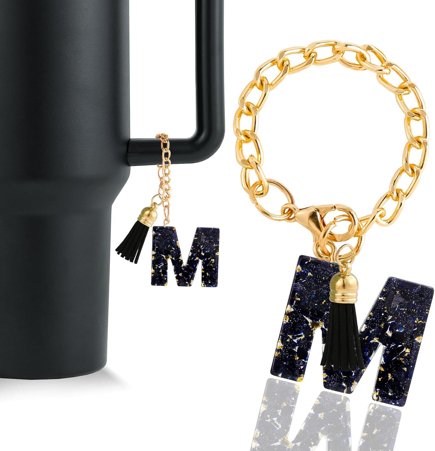 Letter Charm Accessories for Stanley Cup 1 PCS Cute Initial Keychain Handle Charm for Stanley Tumbler for Women