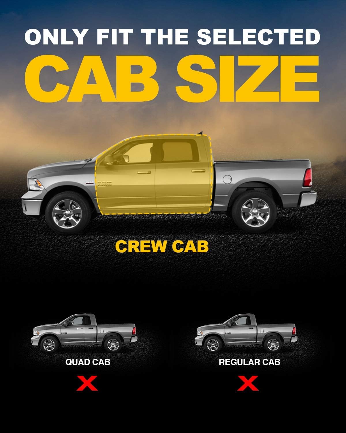 KAX Running Boards Fits for Ram 2019 2020 2021 2022 2023 Ram 1500 Crew Cab(Exclude 2019-2023 Ram 1500 Classic), Side Steps Pads Nerf Bars
