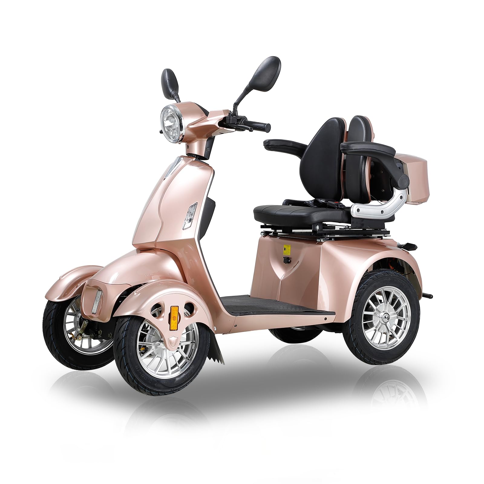 Heavy-Duty 4 Wheel Mobility Scooters for Seniors Adults 800W 3-Speed Travel Long Range Electric Battery Powered Scooter Medical Mobility Weight Capacity (3-Rose gold-21)