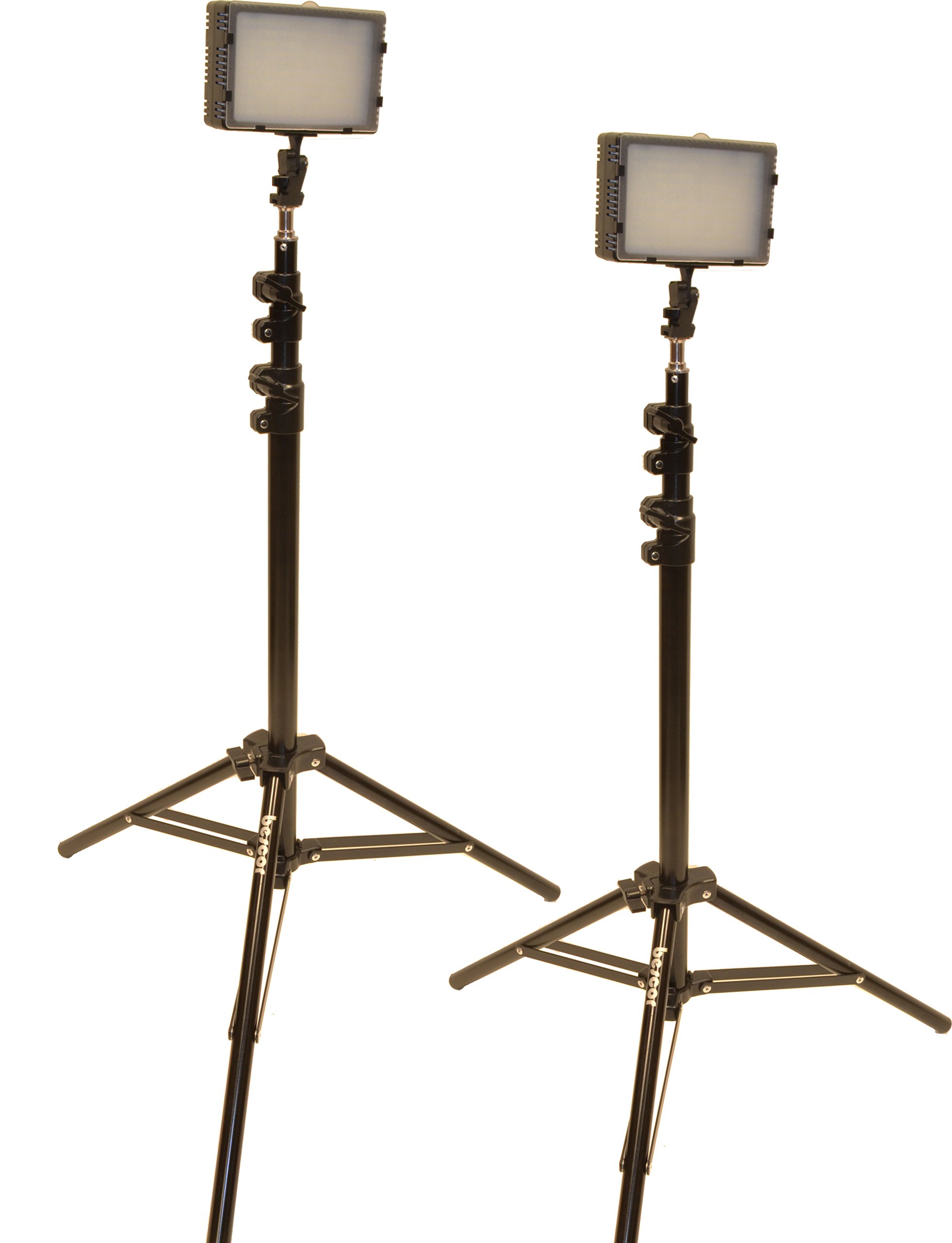 BescorField Pro FP-180K Bi-Colored Dual LED Studio Lighting Kit, Includes 2X FP-180 Bi-Color LED Light, 2X LS-180 Light Stand, 2X AC-12V2 Power Supply