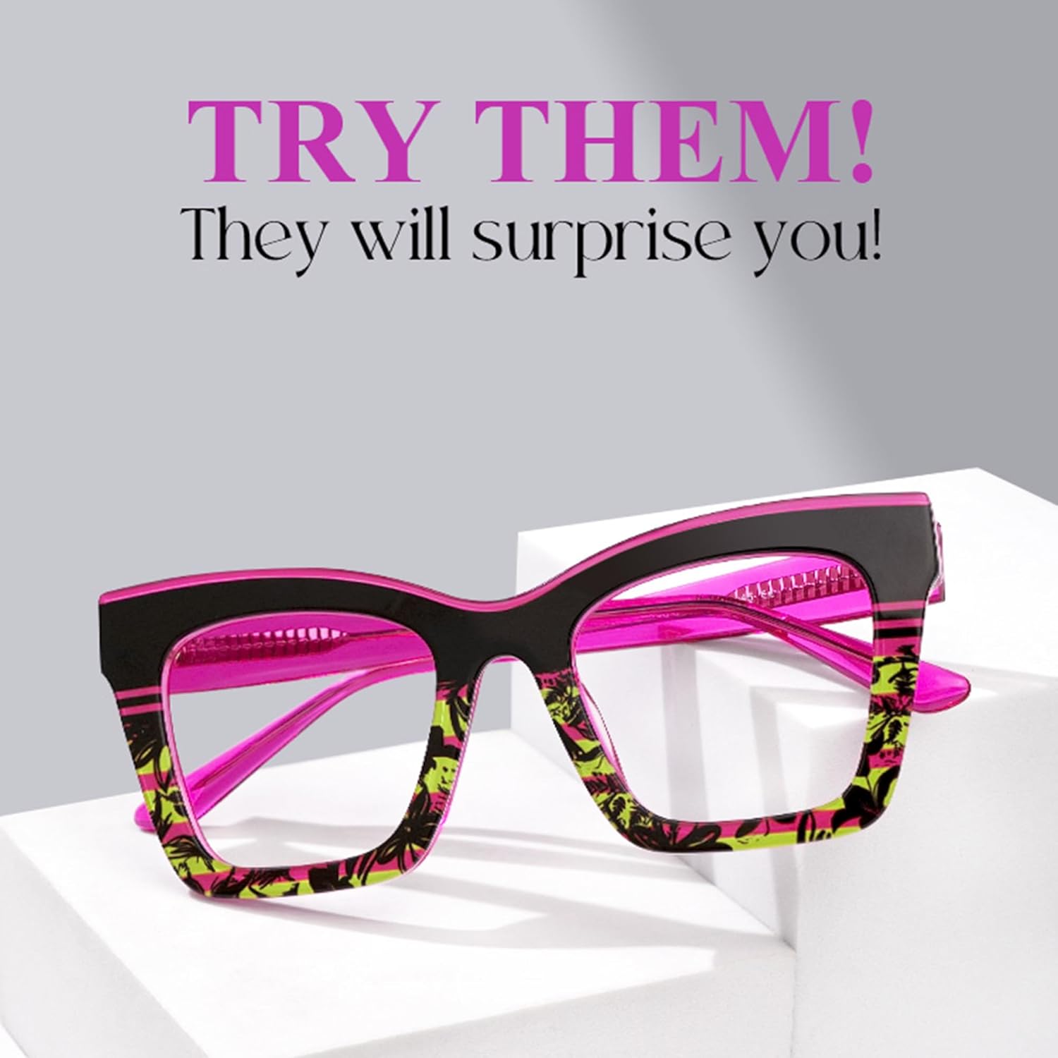 Zeelool Eyeglasses Frames for Women Square Eyewear with Non-prescription Clear Lens Fashion Designer Eyeglasses - Image 4