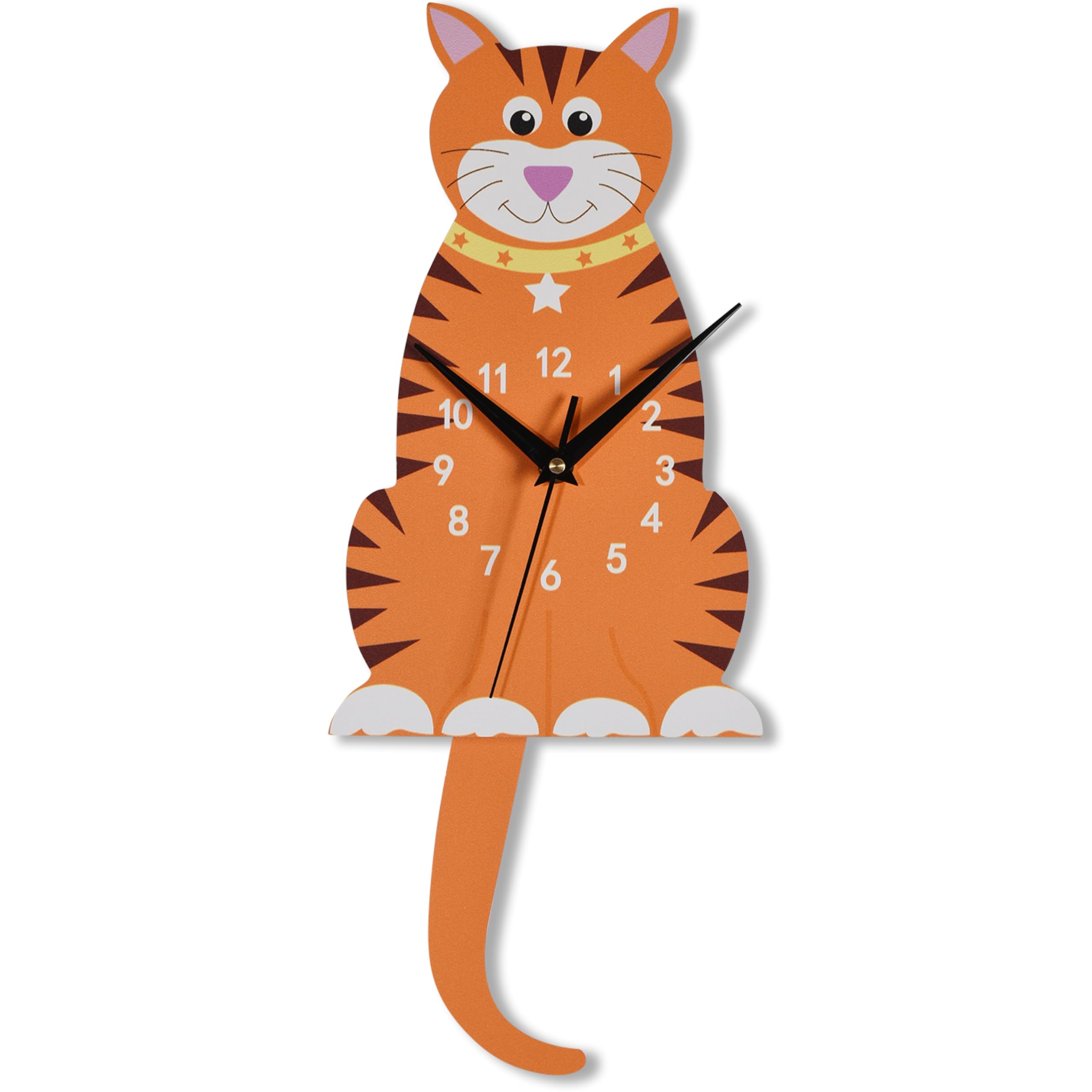 Amazon.co.jp: 動く目としっぽの黒い猫の時計 ヴィンテージ