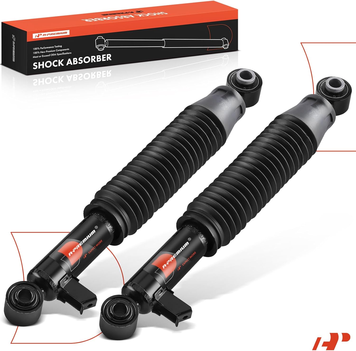 A-Premium Rear Pair (2) Shock Absorber Compatible with Hyundai Santa Fe, Santa Fe Sport 2013-2018 & Kia Sorento 2014-2015, FWD, Driver and Passenger Side