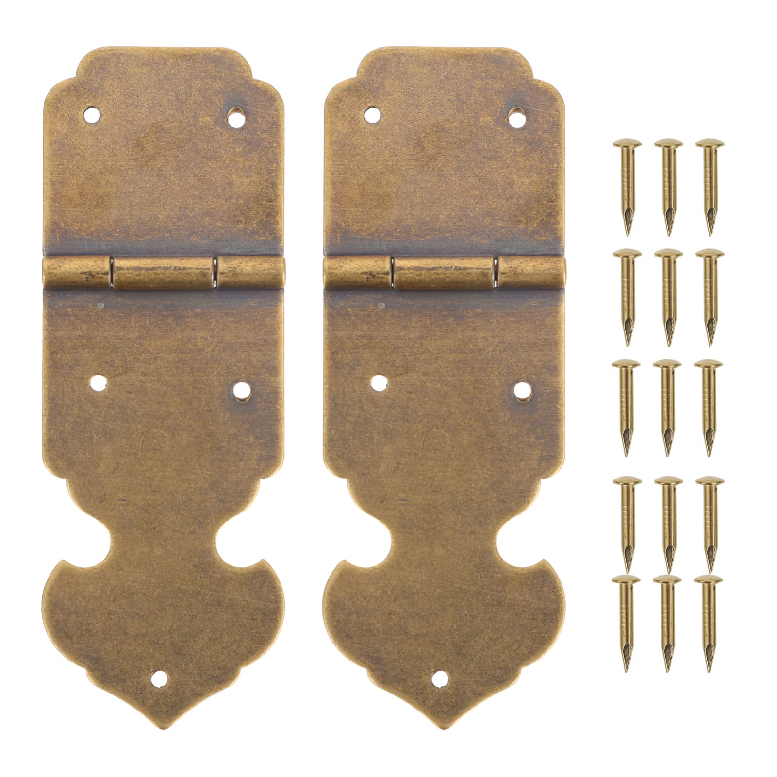 Nvsfzgiyg Gold Antique Box Hinges Buckles Hasp: 2Pcs En Retro Jewelry Latch Hasp Cabinet Wooden Buckle With Screw Vintage Bronze Hardware For Diy(Gold)