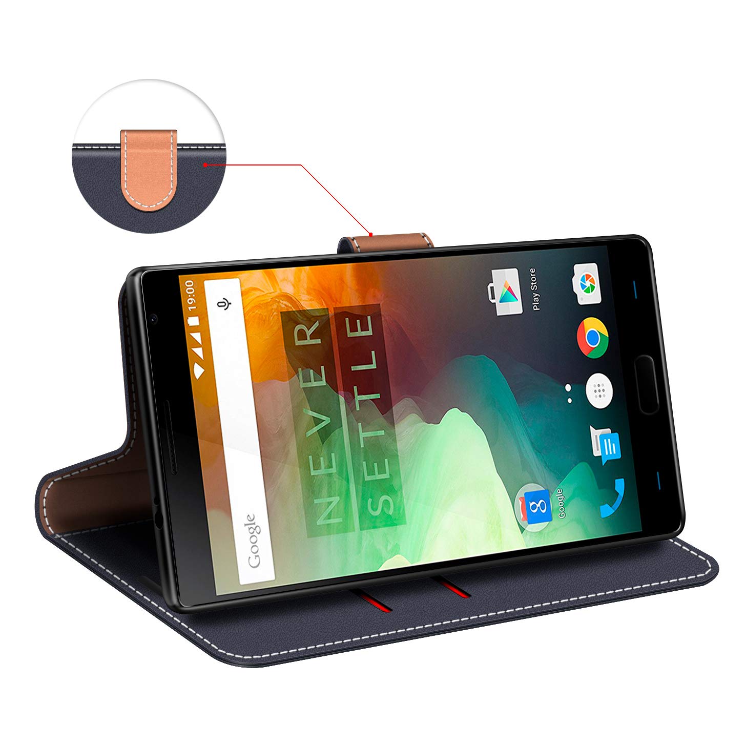 COODIO Custodia per OnePlus 2, Custodia in Pelle OnePlus 2, Cover a Libro OnePlu