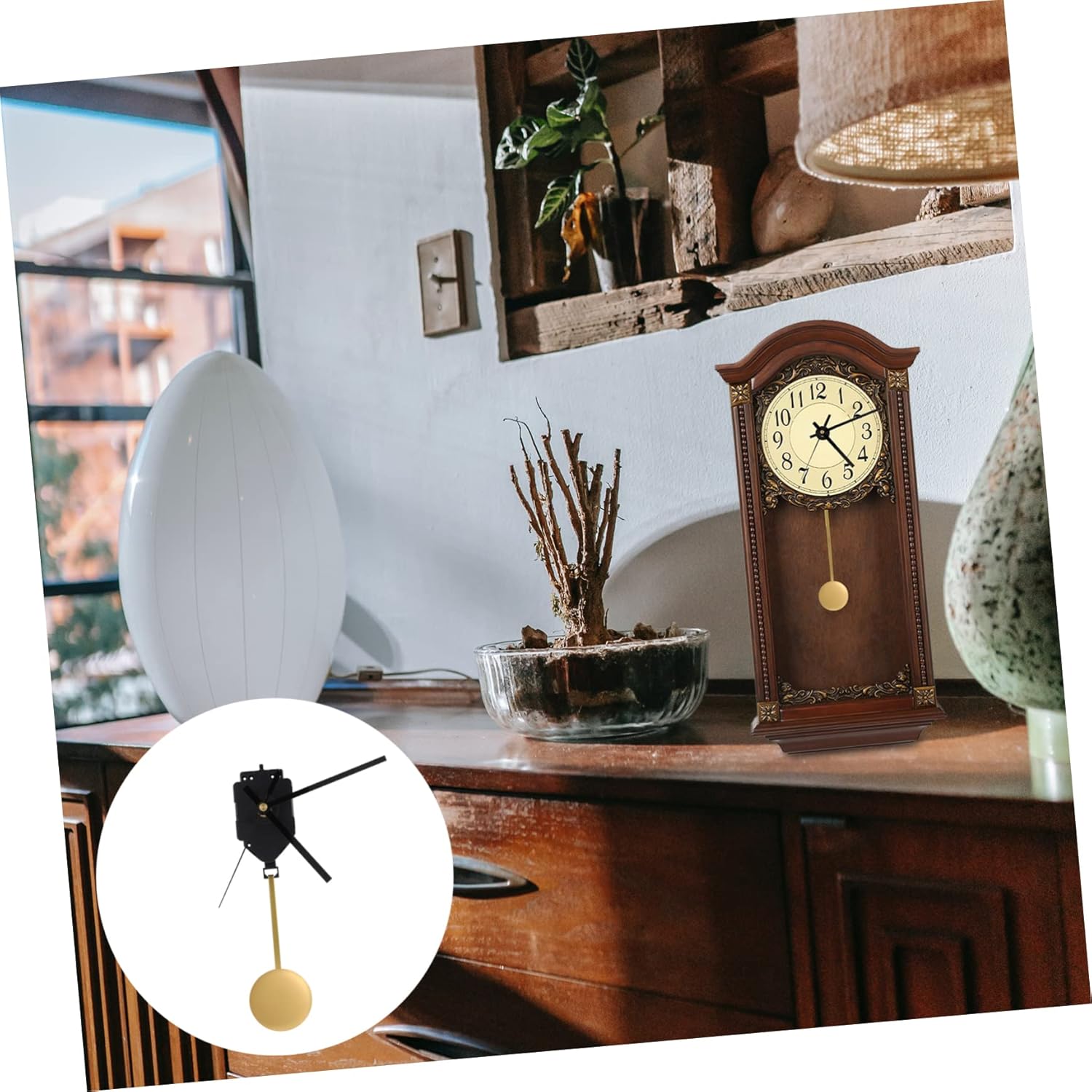 DOITOOL 3sets Pendulum Wall Clock Movement Mechanism Hands Silent Replacement Kit for Custom Clock Repair and Crafts