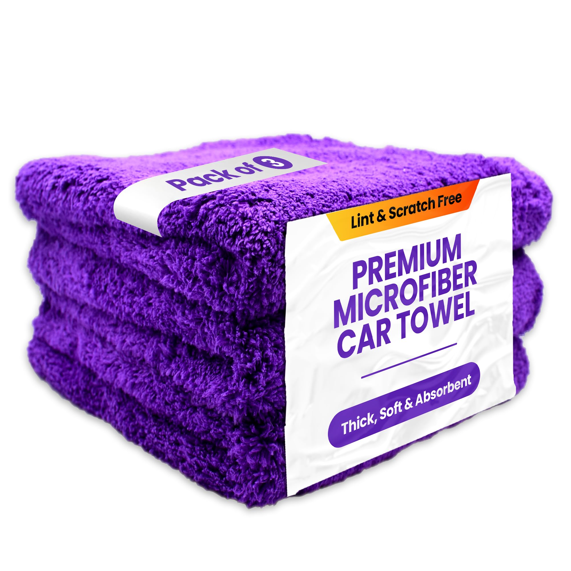 Ultra Absorbent Microfibre Car Drying Towels Thick Detailing Cloths 3pk 40x60cm