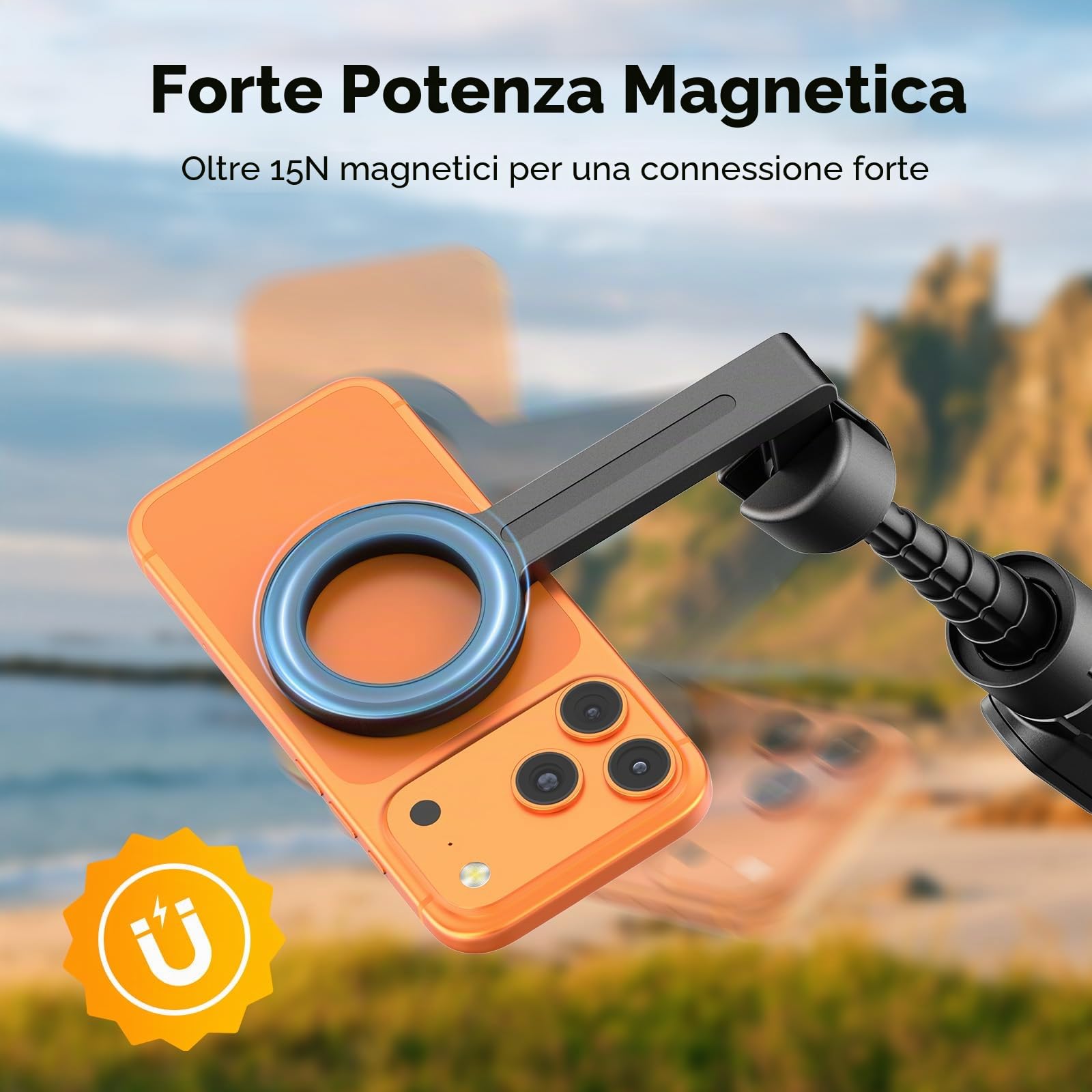 ULANZI SK27 Treppiede smartphone 165 cm, Magneti N52, Telecomando Bluetooth 10 m, 8 Sezioni, Selfie stick magnetico MagPod, Tripode cellulare per iPhone 17, 16, 15, 14, 13, 12, Vlog, Viaggio