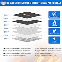Vista 2 de Bolsa de documentos ignífuga mejorada – Aislamiento térmico de 5200 °F, bolsa de dinero ignífuga de 14.2 x 11 pulgadas con 8 capas