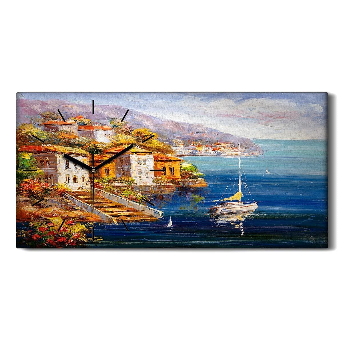 Horloge sur Toile paysage de montagne pour instaurer une ambiance zen dans le salon
