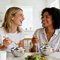 Vista 7 de Okllen Paquete de 6 cuencos de acero inoxidable 18/8 para aperitivos y sopas, juego aislado antideslizante de doble pared de 15 onzas