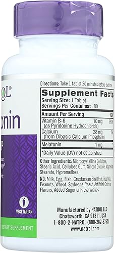 Miniatura 6 de Natrol, Melatonina 1mg, 180 Tabletas