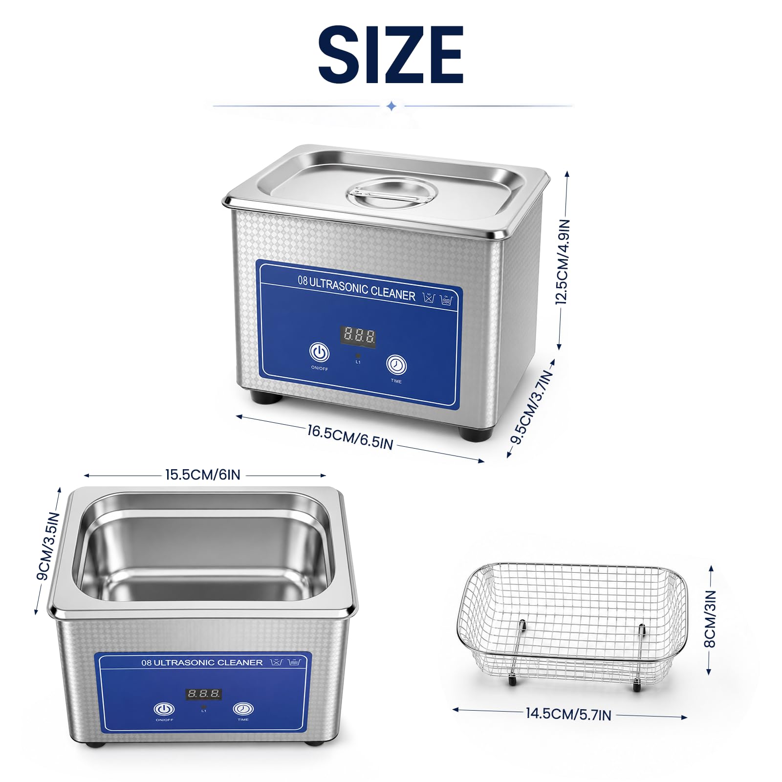 Ultraschallreinigungsgerät, Ultraschallreiniger, Ultraschallgerät, Ultrasonic Cleaner, für Zahnspangen,Brillen,Ringe,Uhren,Inklusive Reinigungstuch