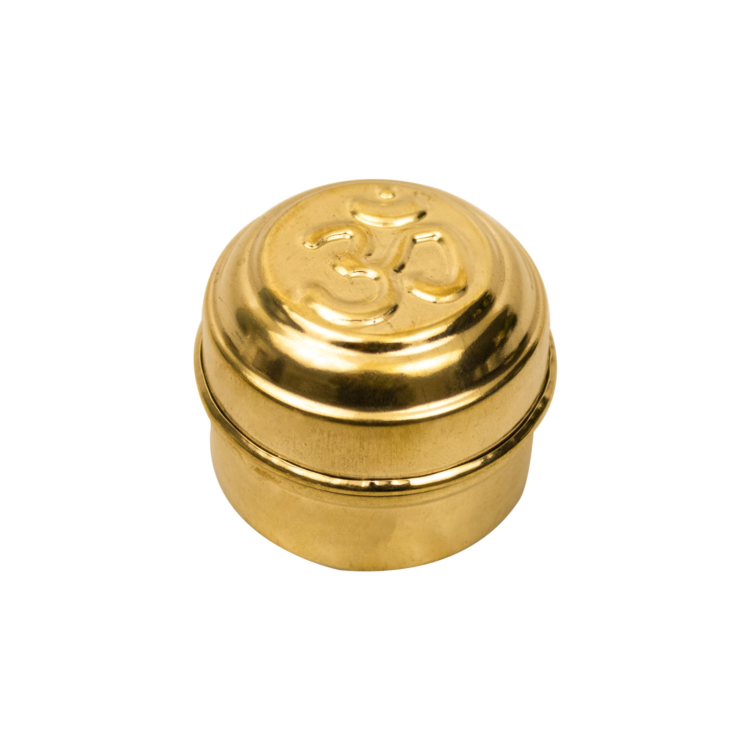 Brass Pooja Box - Store Kumkum & Puja Powders -3