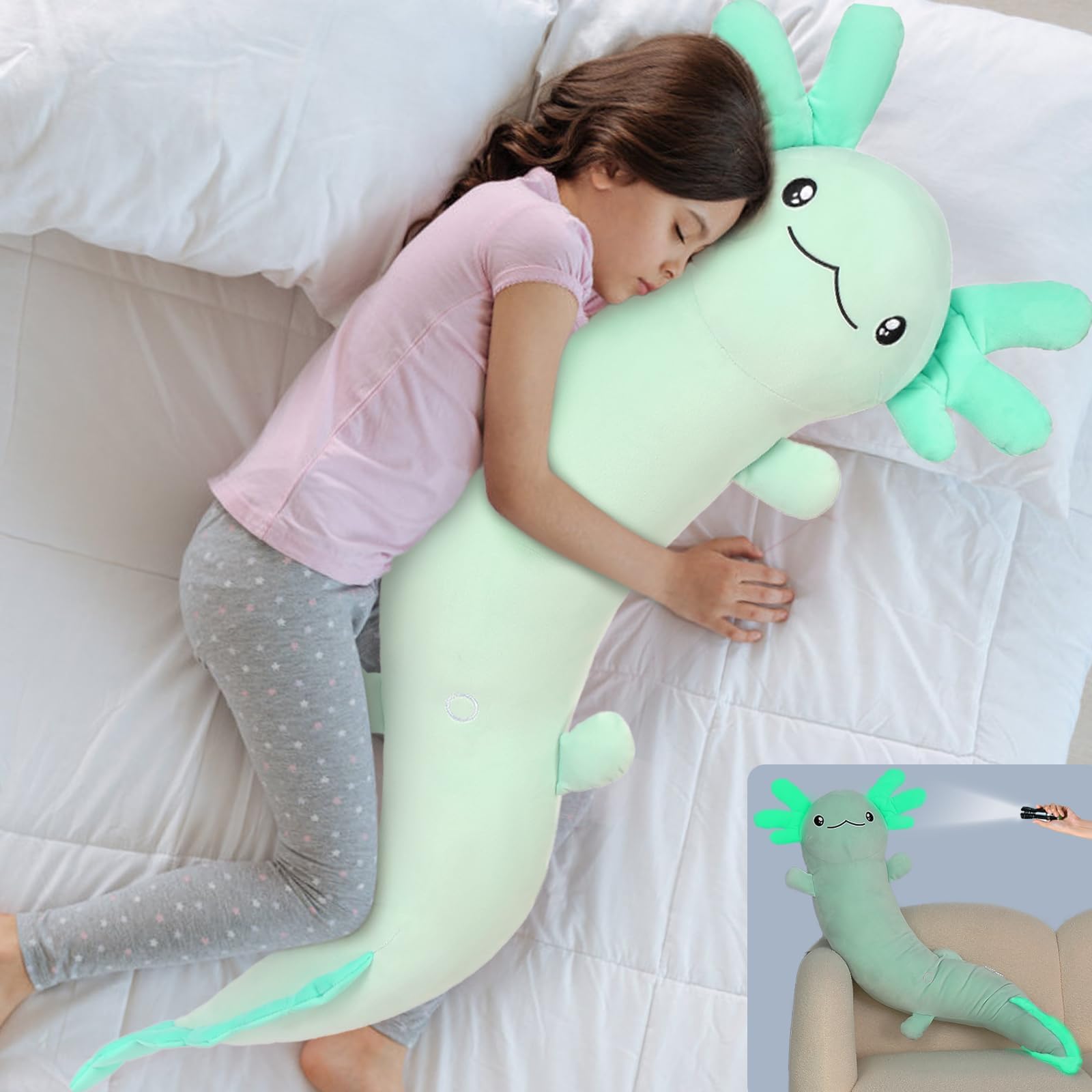 Amazon.com: MaoGoLan Giant Axolotl Plush Pillow, Big Axolotl Plush
