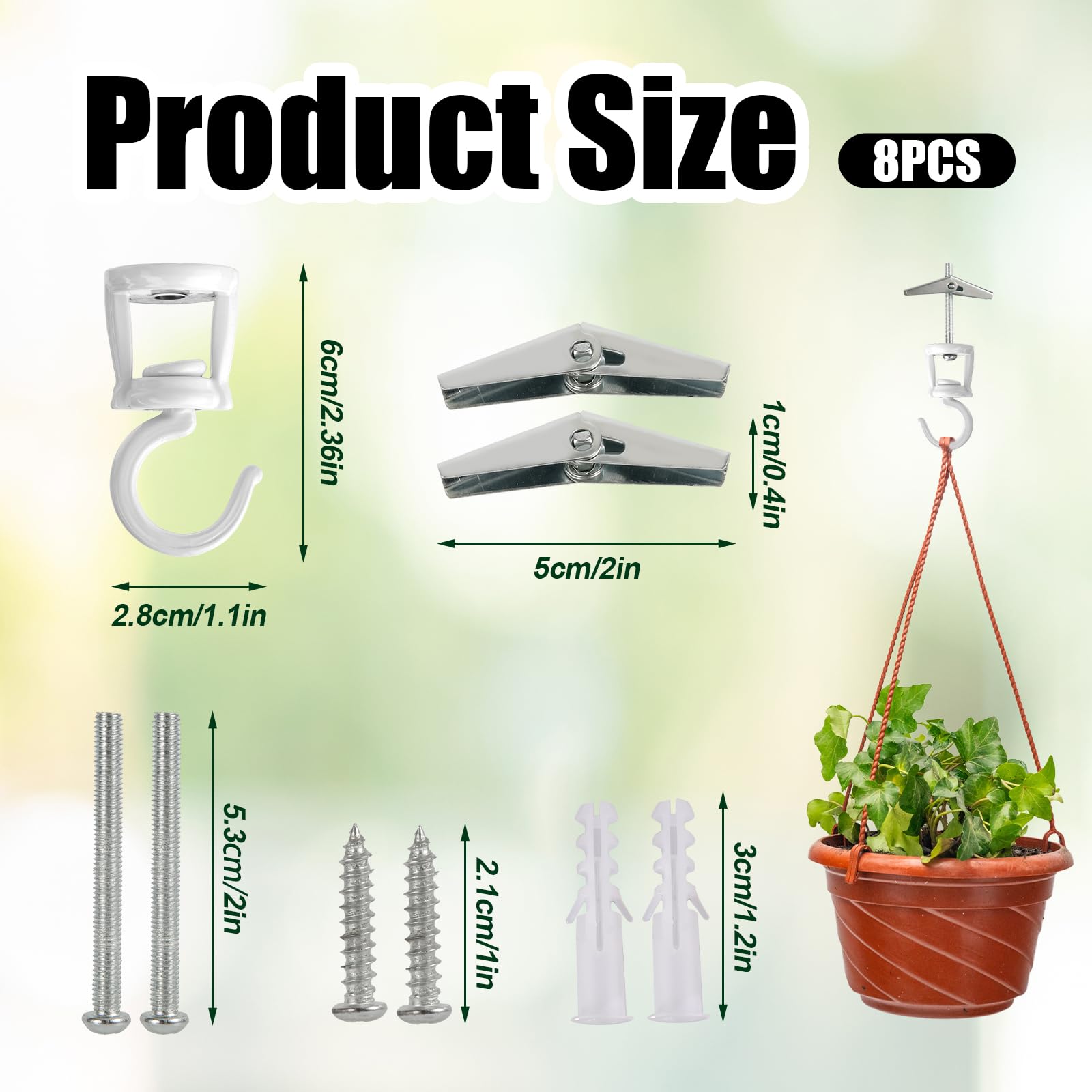 Xiaoyztan Lot De 50 Crochets De Plafond Revêtus De Vinyle