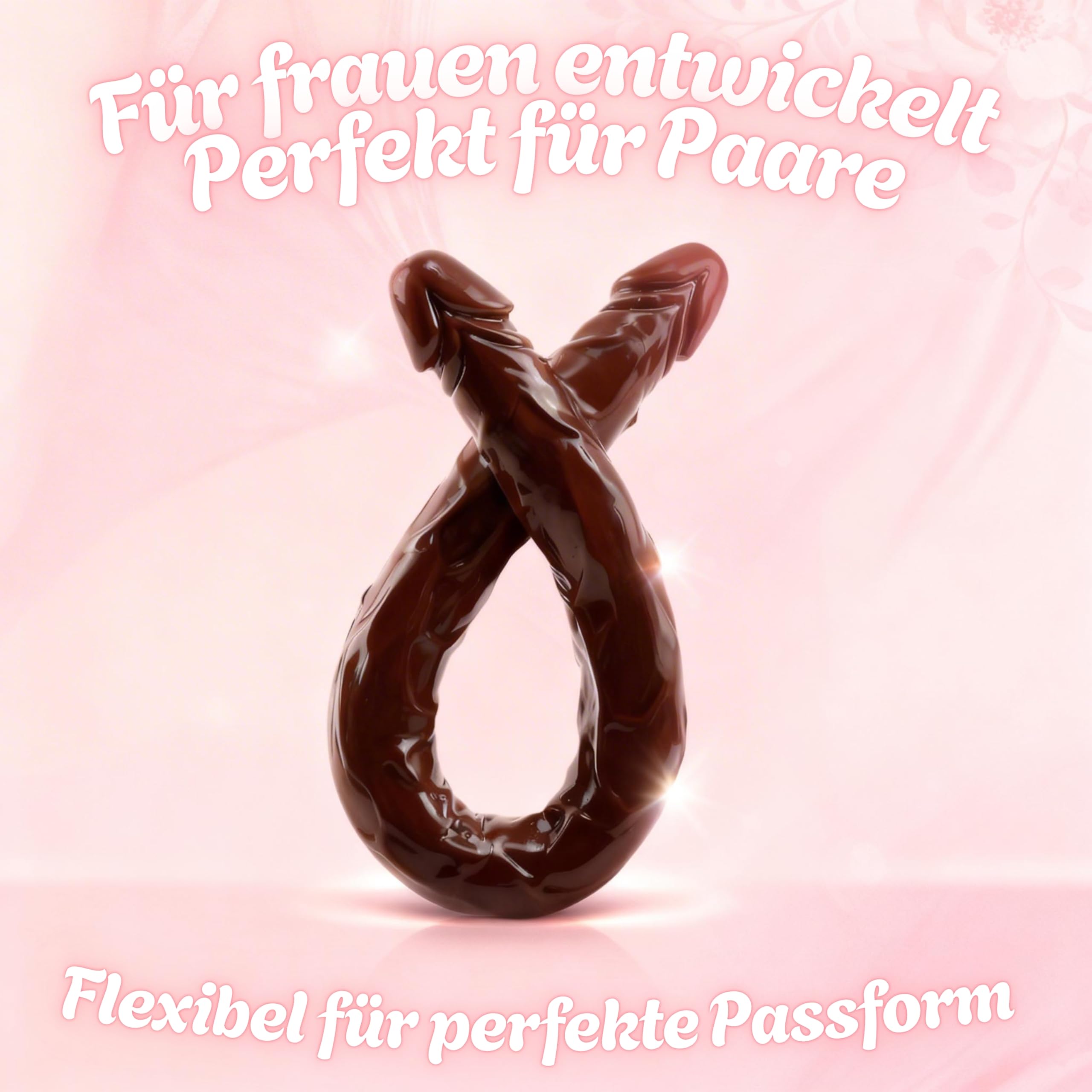 Doppio dildo XXL da 55 cm – doppio dildo extra lungo (Ø 4 cm), design realistico con vene, flessibile, peso massiccio di 600 g, giocattolo a doppio lato per coppie e esperti, marrone D15-7