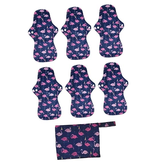SECRET DESIRE 6Pcs Reusable Sanitary Pads Breathable Waterproof Skin Friendly Panty Liners L