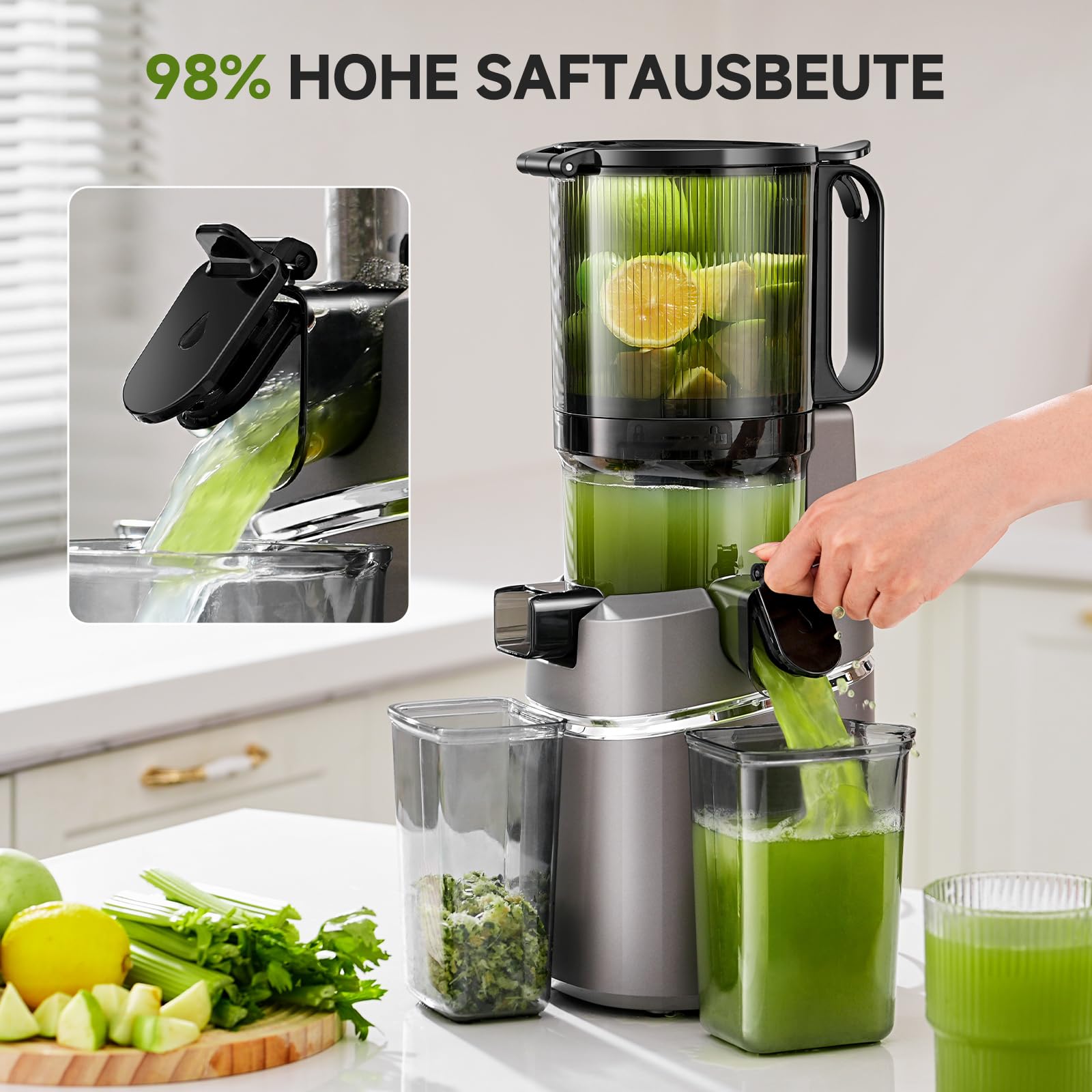 Amzchef 250W Automatischer All-In-One Entsafter – Bild 4