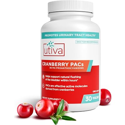 Szio+ Utiva Cranberry PACs – Clinically Studied Ingredients 36mg PACs Extract - UTI Prevention for Women - Urinary Tract Health – Cranberry Supplement Pills for Bladder Health, 30 Vegi Capsules