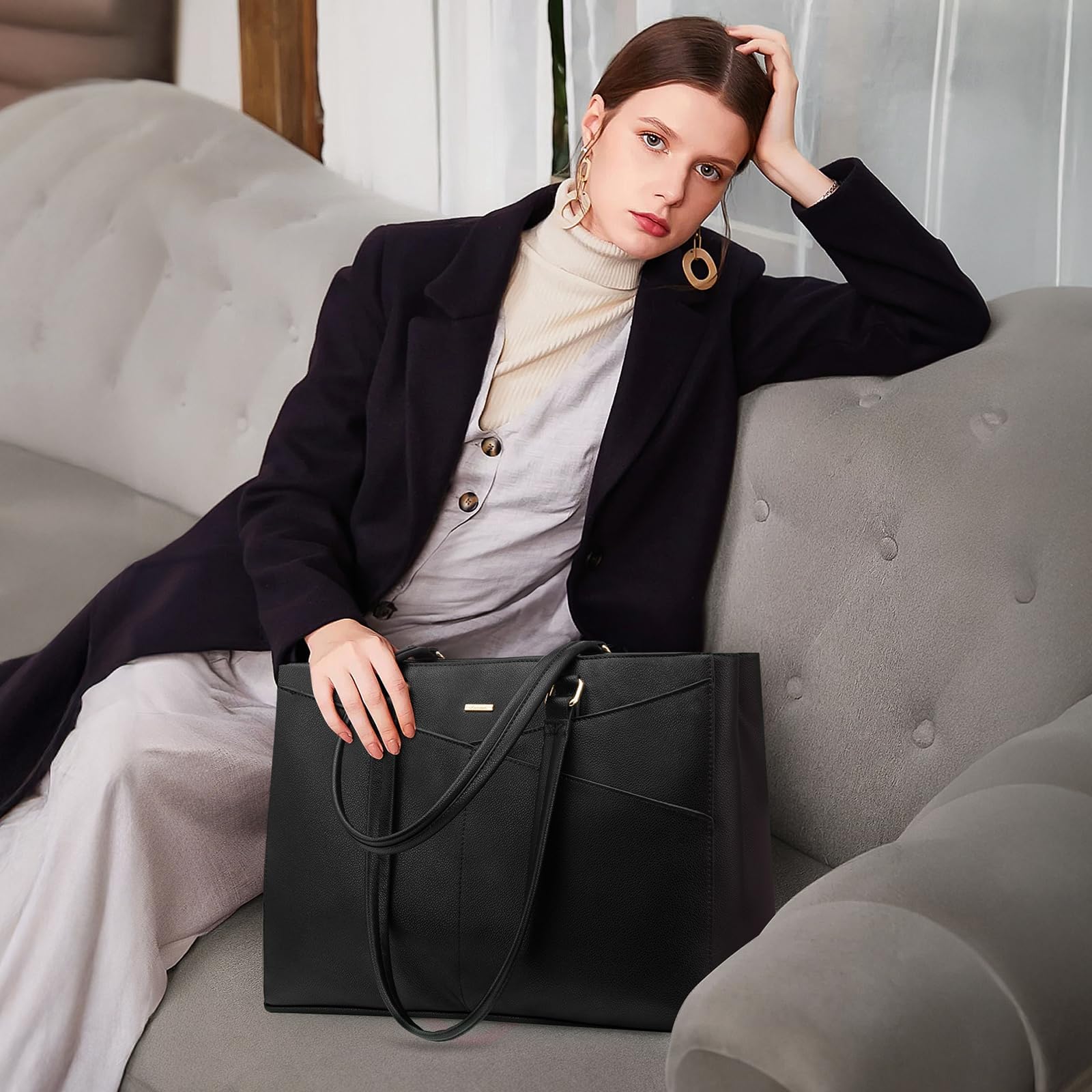 LOVEVOOK Borsa Donna Grande, Borsa Università Borsa Lavoro Borsa Porta PC, Impermeabile Borsa Ufficio Tote Bag Borse a Tracolla Spalla per Business Scuola Shopper
