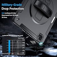 Vista 2 de Miesherk Funda para iPad Pro 11 2022/2021: 4ª generación de grado militar, resistente, soporte giratorio a prueba de golpes + correa de mano/hombro