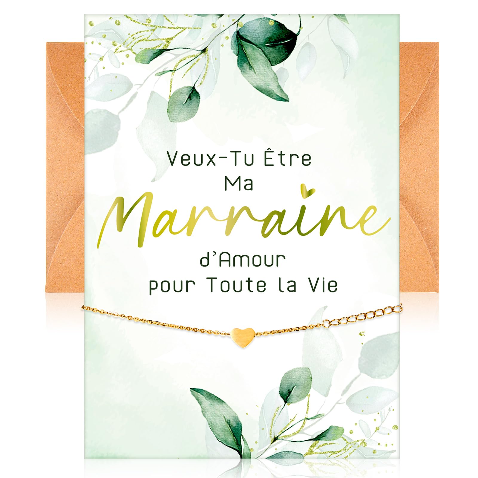 Kit Cadeau Demande Parrain - Ouvre-Bouteilles Bois Gravé + Carte + Enveloppe - Pour Annonce Grossesse Ou Baptême