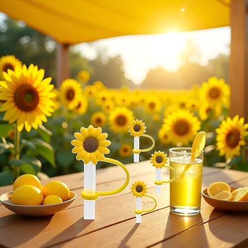 Miniatura 3 de 4 dispensadores de paja para beber, tapón de paja de girasol, tapones reutilizables a prueba de salpicaduras, herramienta de cocina, puntas de