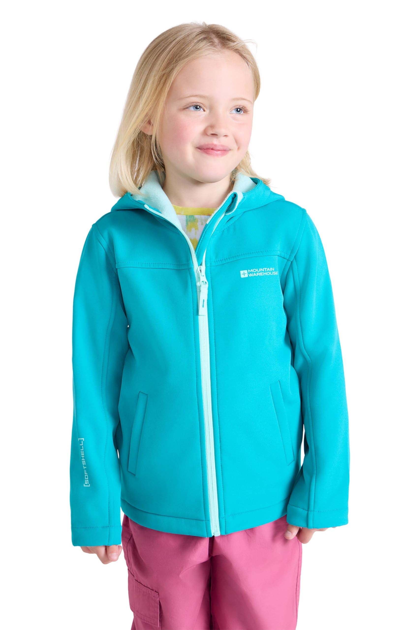 Mountain Warehouse Exodus Kids Softshell Jacket - Breathable, Wind & Water Resistant, Fleece Lined Coat for Boys & Girls - Autumn, Winter, Hiking