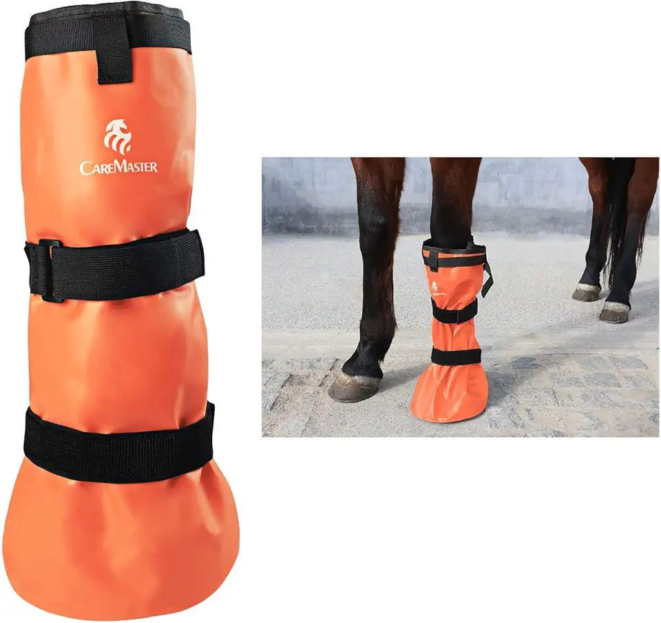 Bota de imersão de casco fácil de usar para bolsa de imersão de cavalos, cascos de bota de imersão para equinos, tratamento, balde de imersão