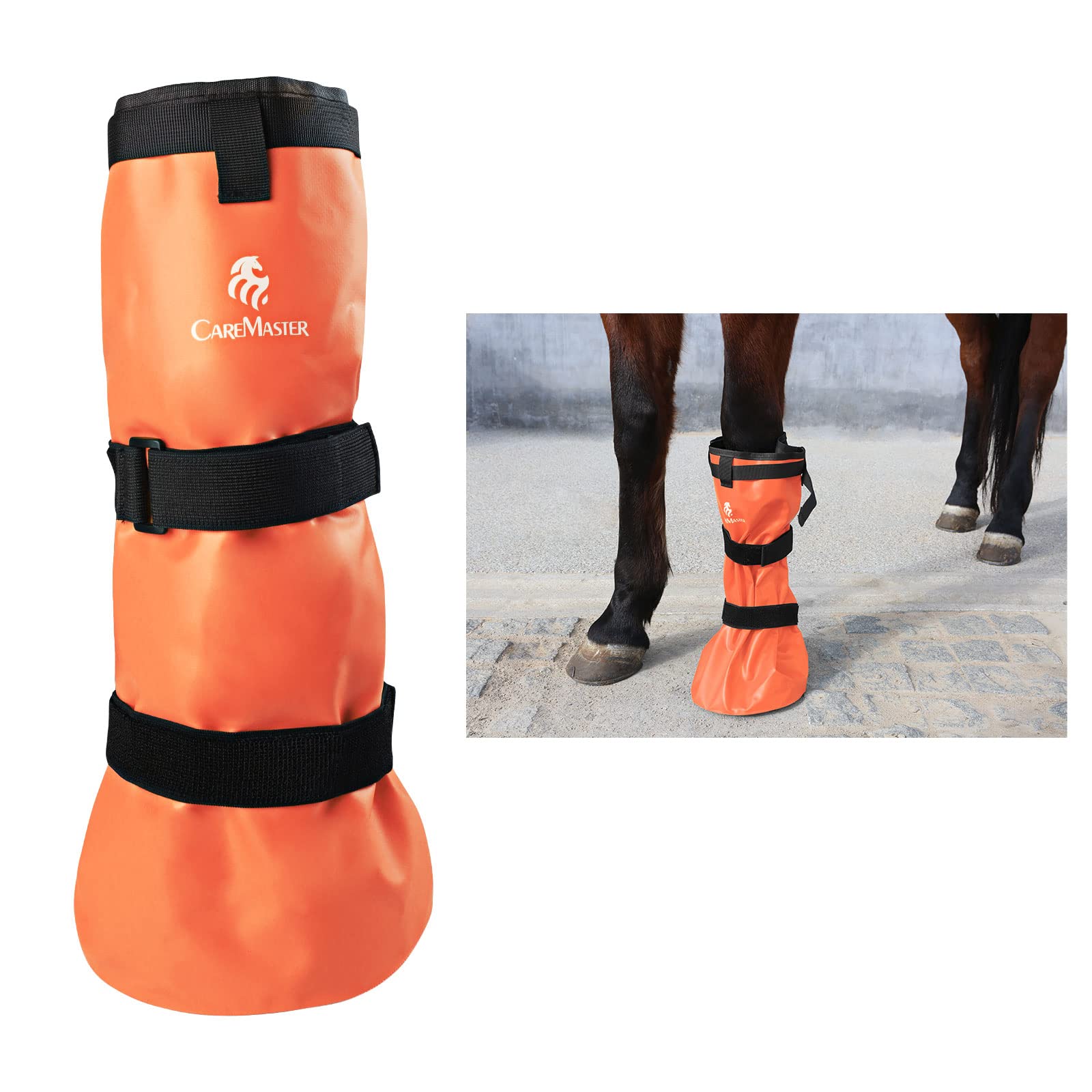 Hoof Soaking Boot for Horse Hoof Wrapped EVA Padded Soaker Bag Equine Soaking Boot Easy Use for Hooves Care Icing Bucket Soaker Sack with 2 Elastic Bands