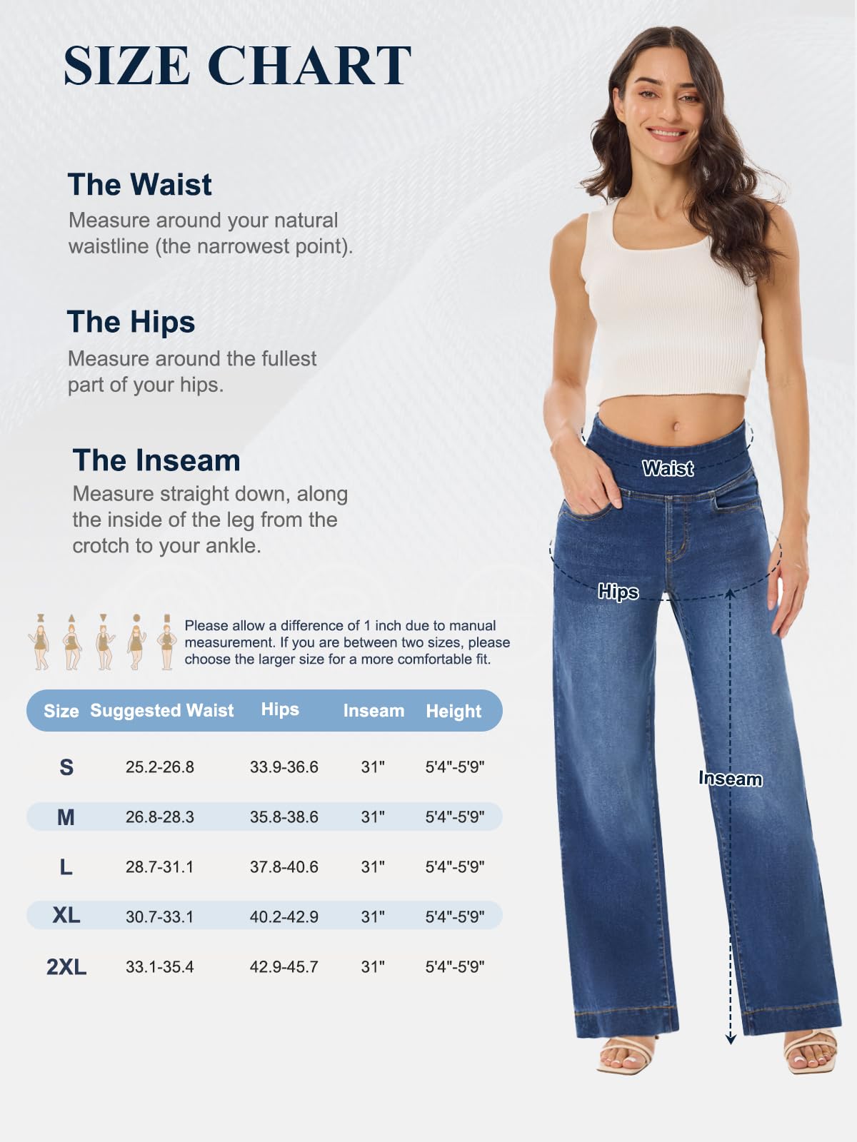 Vaqueros Elásticos Mujer,Pantalón Vaquero Ancho Tiro Alto Azul Marino Pierna Ancha Holgada Sweatpants Jeans Women Wide Leg