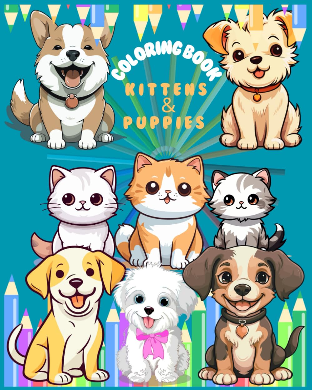 Coloring Book for Children: Kittens and Puppies