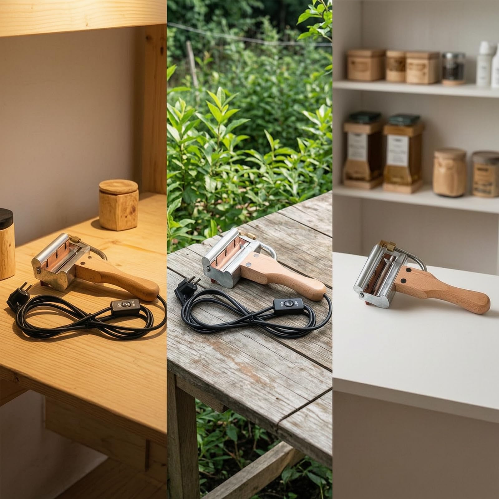 Qianly Utensile Disopercolatore Termico Utensile con Manico in Legno Professionale Raschietto per Apicoltori, Produttori Del, Smielatura, Apicoltura