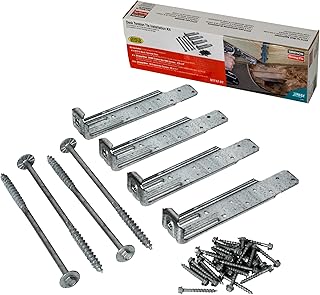 Simpson Strong-Tie DTT1Z-KT DTT1Z ZMAX Galvanized Deck Tension Tie Kit for 2X with Screws (4-Qty) (Pack of 4)