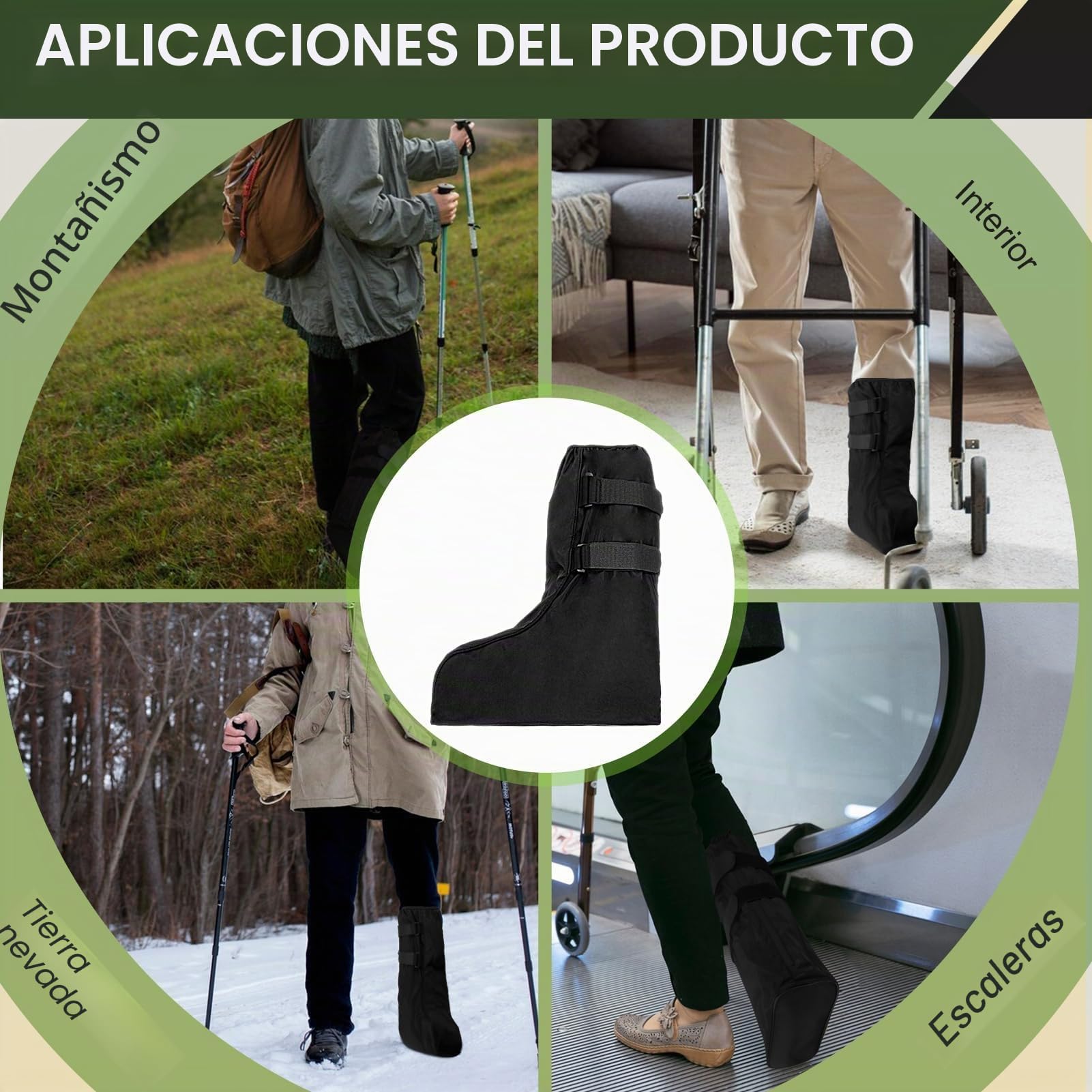 Cubiertas de zapatos médicas, botas de protección contra fracturas, Air Cam Walker, botas impermeables para fracturas, botas ortopédicas médicas para pie roto, tobillo torcido (M)