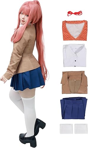 C-ZOFEK Doki - Disfraz de cosplay de anime, uniforme escolar para mujer, conjunto completo