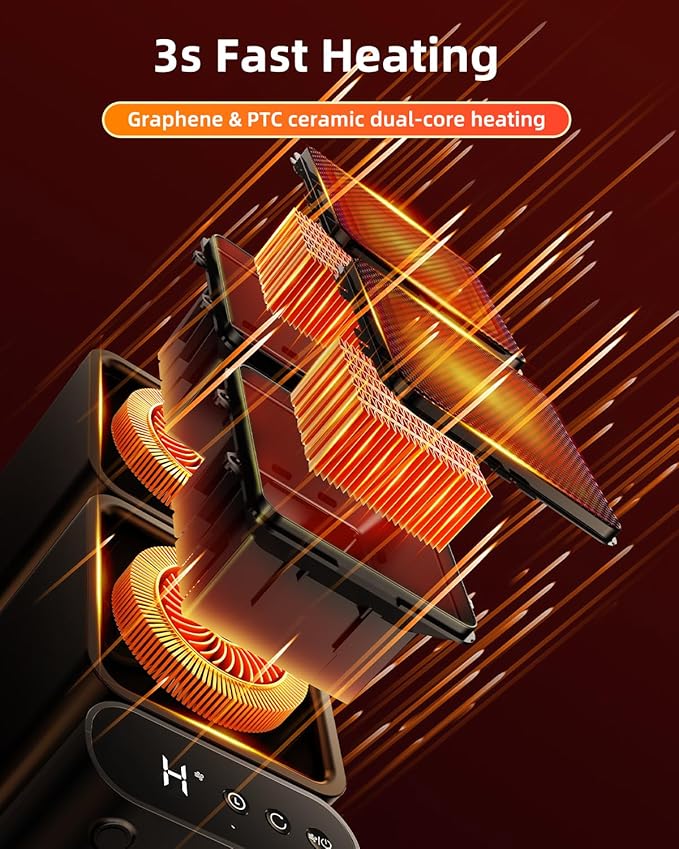 Calefactor Eléctrico Portátil Cerámico PTC 1400W con Control Remoto miniatura 8