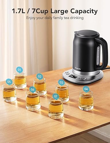Miniatura 9 de GoveeLife Hervidor eléctrico inteligente, control de temperatura, hervidor de té eléctrico WiFi con control Alexa, hervidor de agua de acero