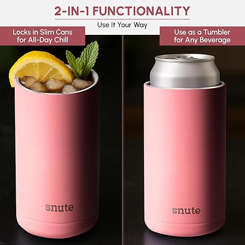 Miniatura 8 de Enfriador de latas delgado 2 en 1 y vaso Enfriador de latas aislado de acero inoxidable para seltzer duro, cerveza, refrescos y bebidas