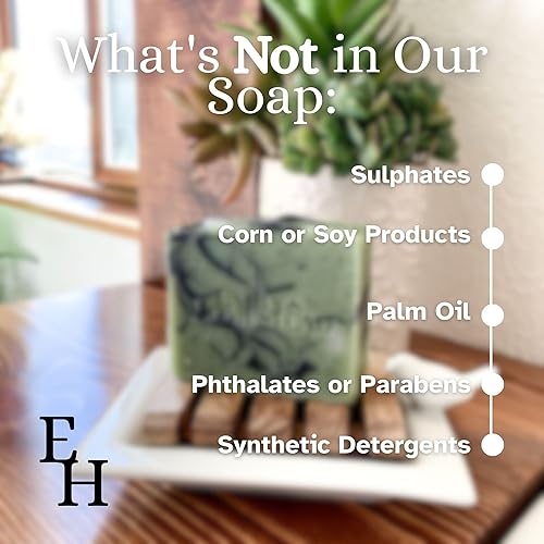 Miniatura 8 de Emily's Homestead Jabón en barra de variedad natural, paquete de 3, roble de pepino, avena de menta, paseo por el bosque, juego de regalo