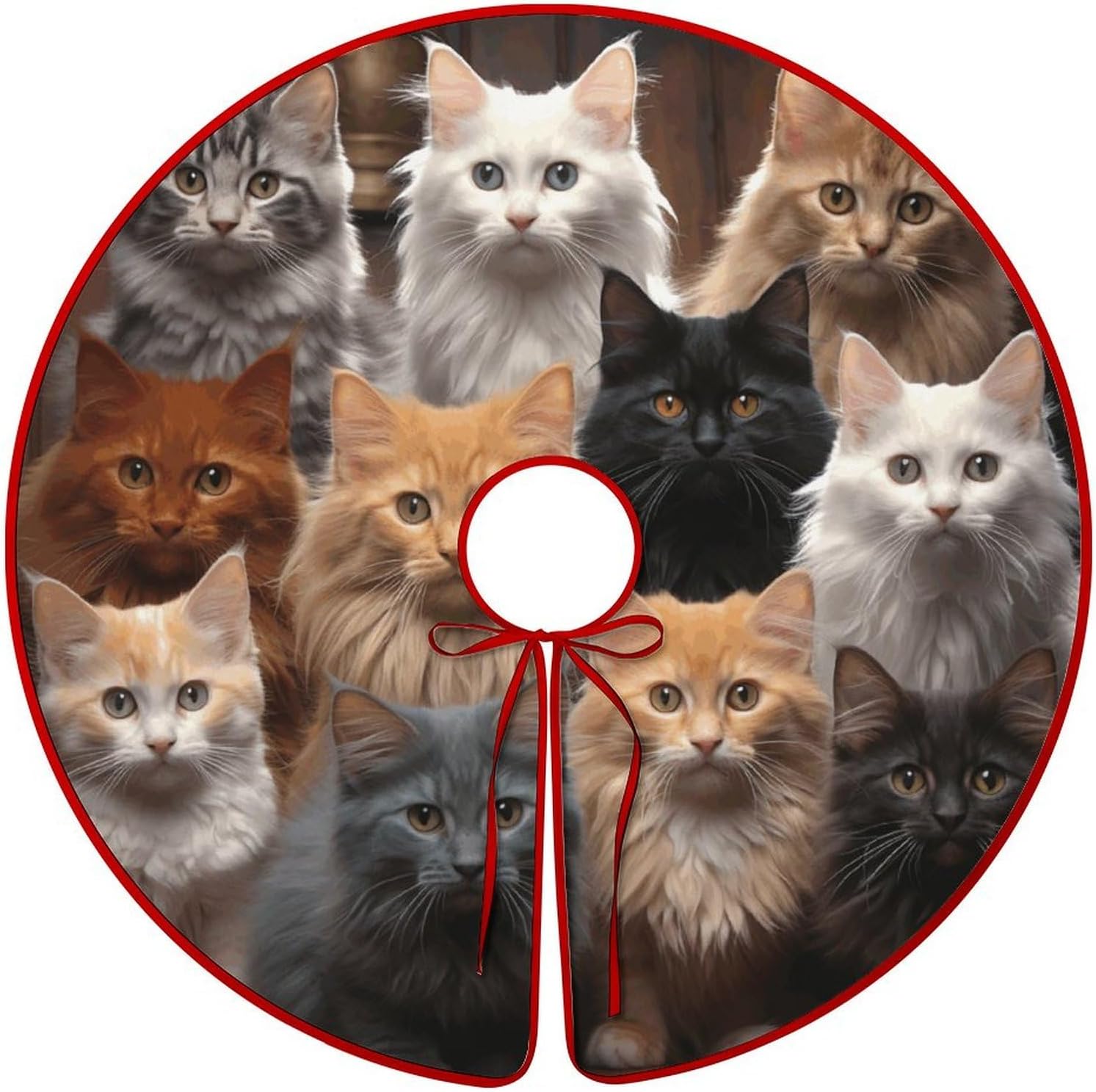 Christmas Tree SkirtCat Collectionclassic Fashion Tree Skirt Painted Multifunctional Christmas Tree Skirt