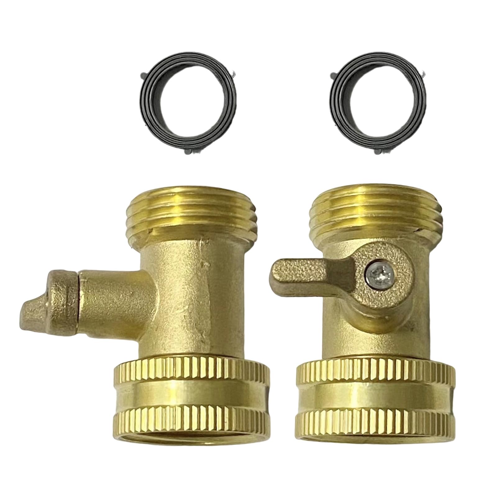 Apludoo Multicolor 2Pcs Garden Hose Shut Off Valves Sturdy Brass Connectors With Extended Handle And 4 Washers For Leakproof Garden Watering Equipment