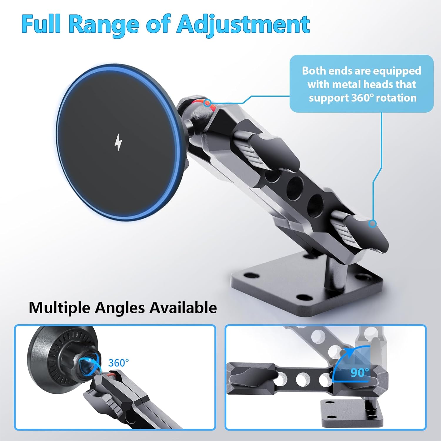 for JEEP 2024+ Wrangler JL JLU JT 4XE Phone Charger Mount - Wireless Charging Phone Holder for JEEP Wrangler Gladiator 2/4 Door Accessories, with the Strongest Magnets (NOT for 1945-2023 JL JT)